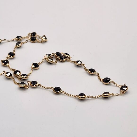 14k Yellow Gold Moonstone Chain Necklace 18" - Picture 4 of 8